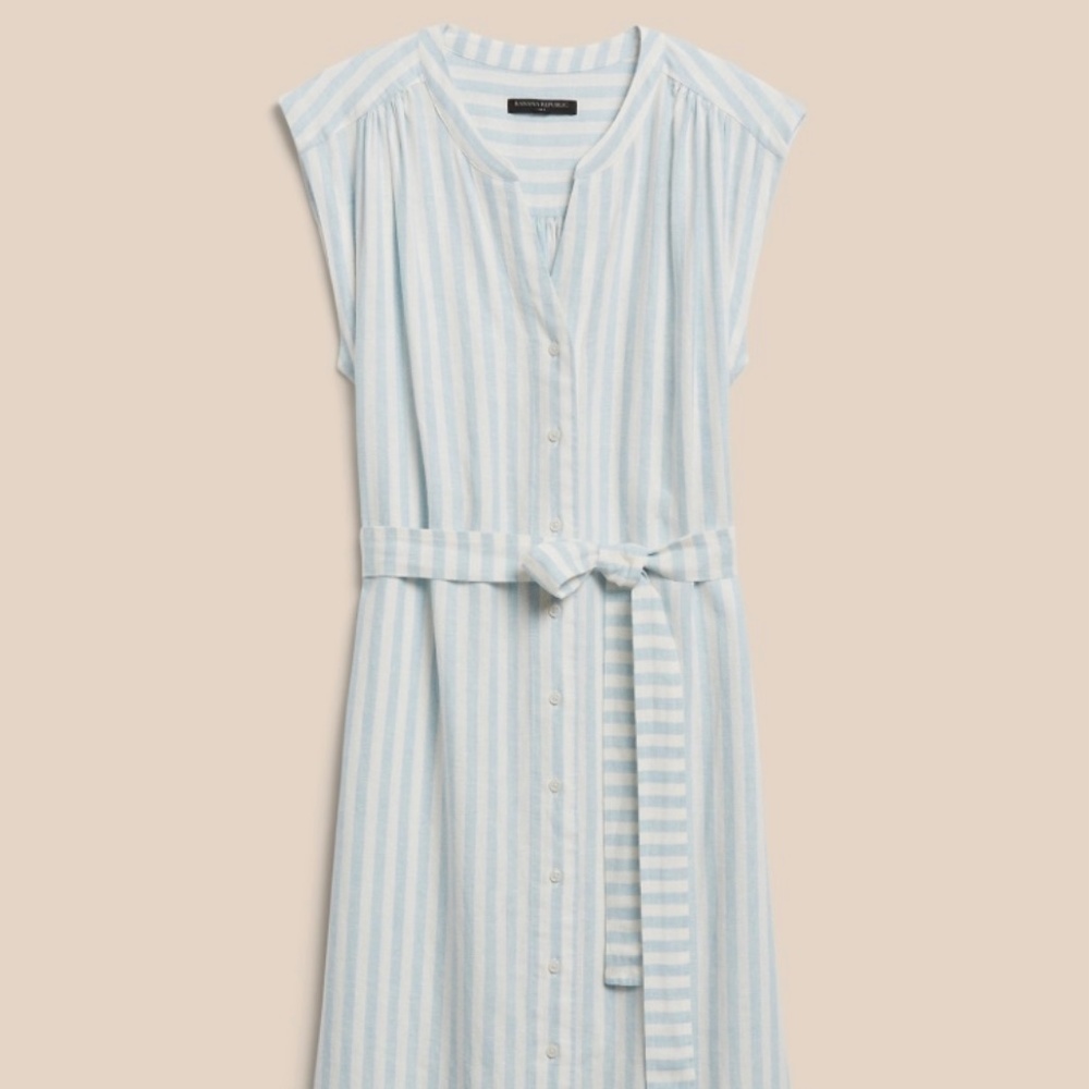 Banana Republic Factory Linen Blend Shirt Dress Midi
